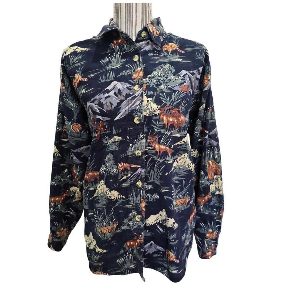 Punch Kenya Cotton Western Scenic Button Shirt Large‎ Yellowstone Cowboy Deer